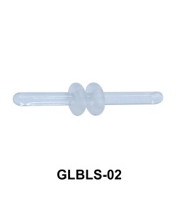 Glass Barbell with Two Trasparent Silicon Ring Outer GLBLS-02